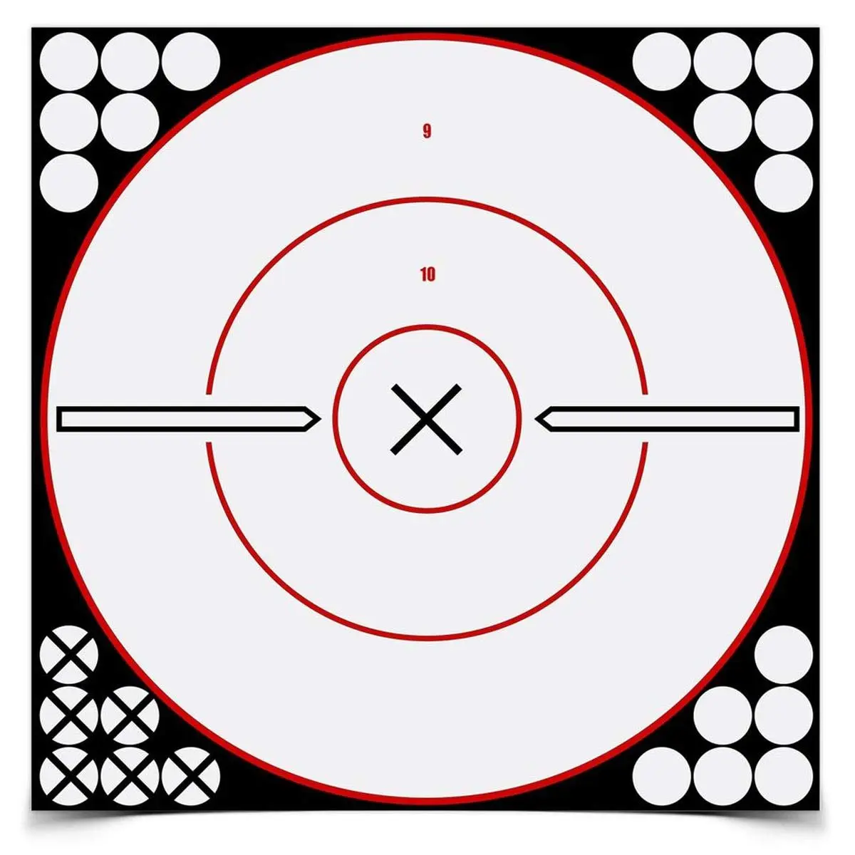 BIRCHWOOD CASEY Shoot-N-C White/Black X-Bull's-Eye Reactive Targets - Highly Visible Instant Feedback Self-Adhesive Shooting