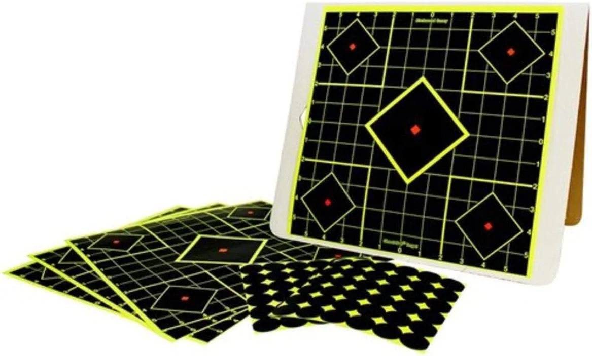 BIRCHWOOD CASEY Shoot-N-C 12" Sight-In Target Kit for Shooting - Easy to Assemble Heavy-Duty Self-Standing Cardboard A-Frame