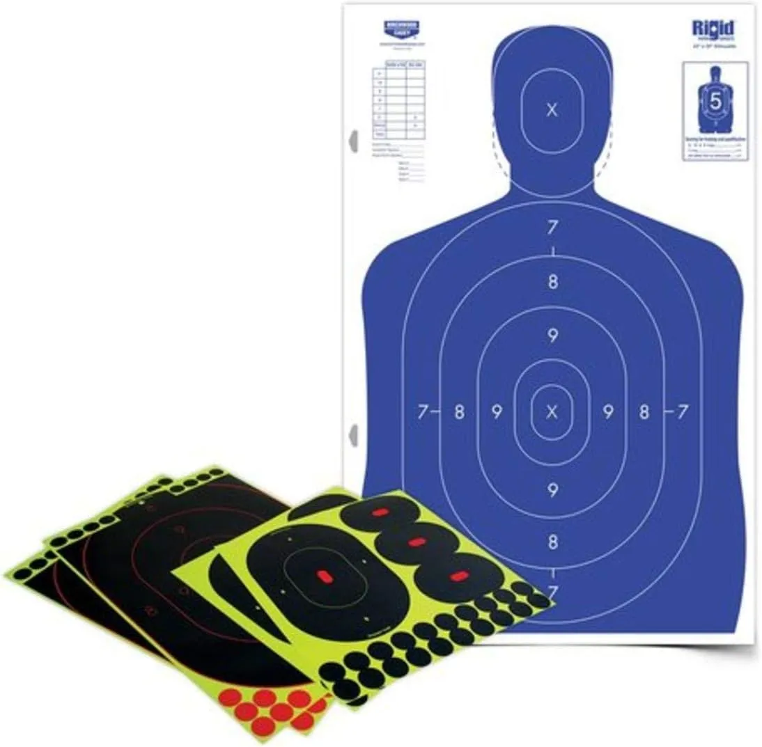 BIRCHWOOD CASEY Shoot-N-C 12" x 18" Silhouette Target Kit for Shooting - Heavy-duty 23" x 35" Cardboard Silhouette & 10