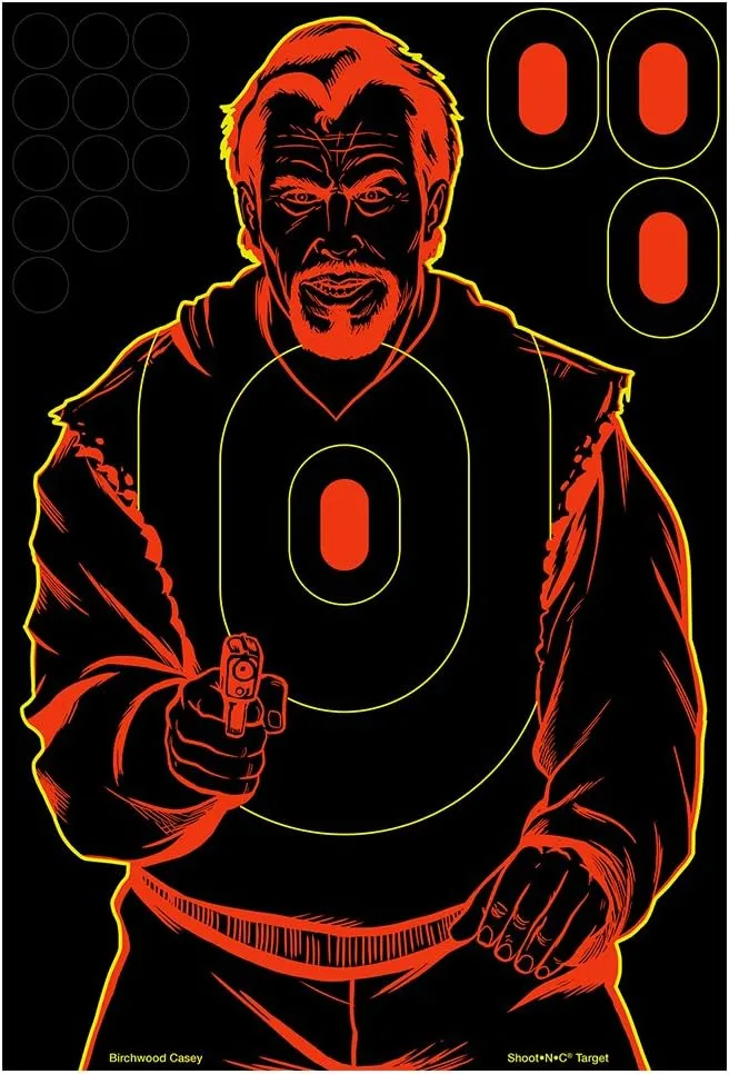 BIRCHWOOD CASEY Shoot-N-C Bad Guy Silhouette Reactive Self-Adhesive Targets