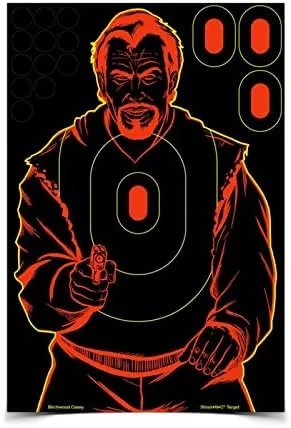 BIRCHWOOD CASEY Shoot-N-C Bad Guy Silhouette Reactive Self-Adhesive Targets