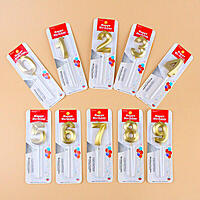 Number - 5 Gold Candle for Birthday or Anniversary Celebration