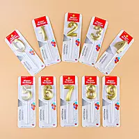 Number - 4 Gold Candle for Birthday or Anniversary Celebration