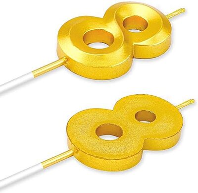 Number - 8 Gold Candle for Birthday or Anniversary Celebration