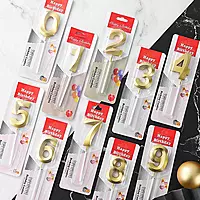 Number - 8 Gold Candle for Birthday or Anniversary Celebration