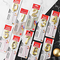 Number - 7 Gold Candle for Birthday or Anniversary Celebration