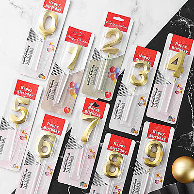 Number - 1 Gold Candle for Birthday or Anniversary Celebration