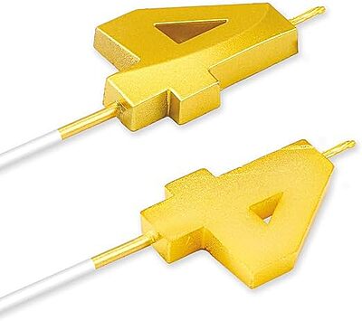 Number - 4 Gold Candle for Birthday or Anniversary Celebration