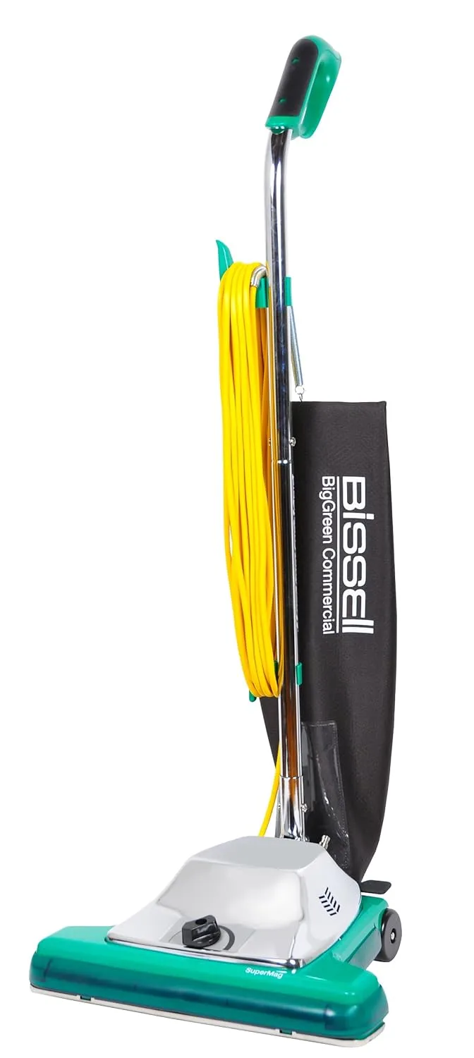 Bissell BigGreen Commercial BG102H ProBag Comfort Grip Handle Upright Vacuum with Magnet, 870W, 16" Vacuum Width