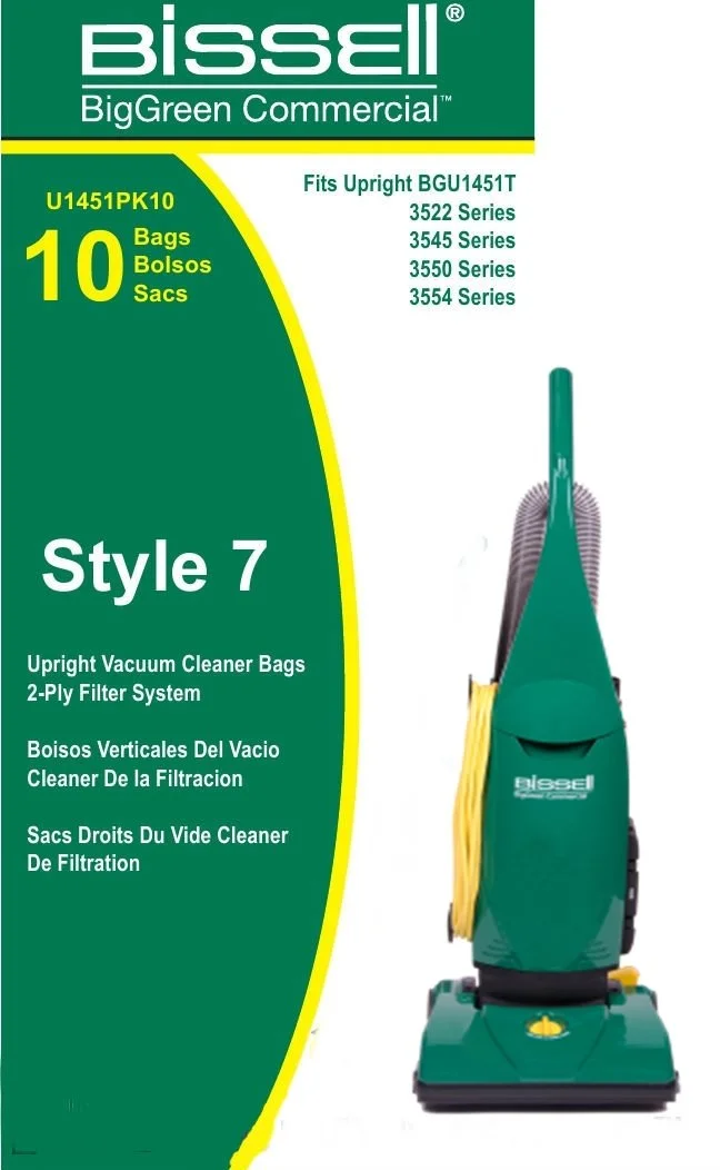 Bissell U1451-PK10 Vacuum Bags, 3 Quart, Pack Of 10 Bags