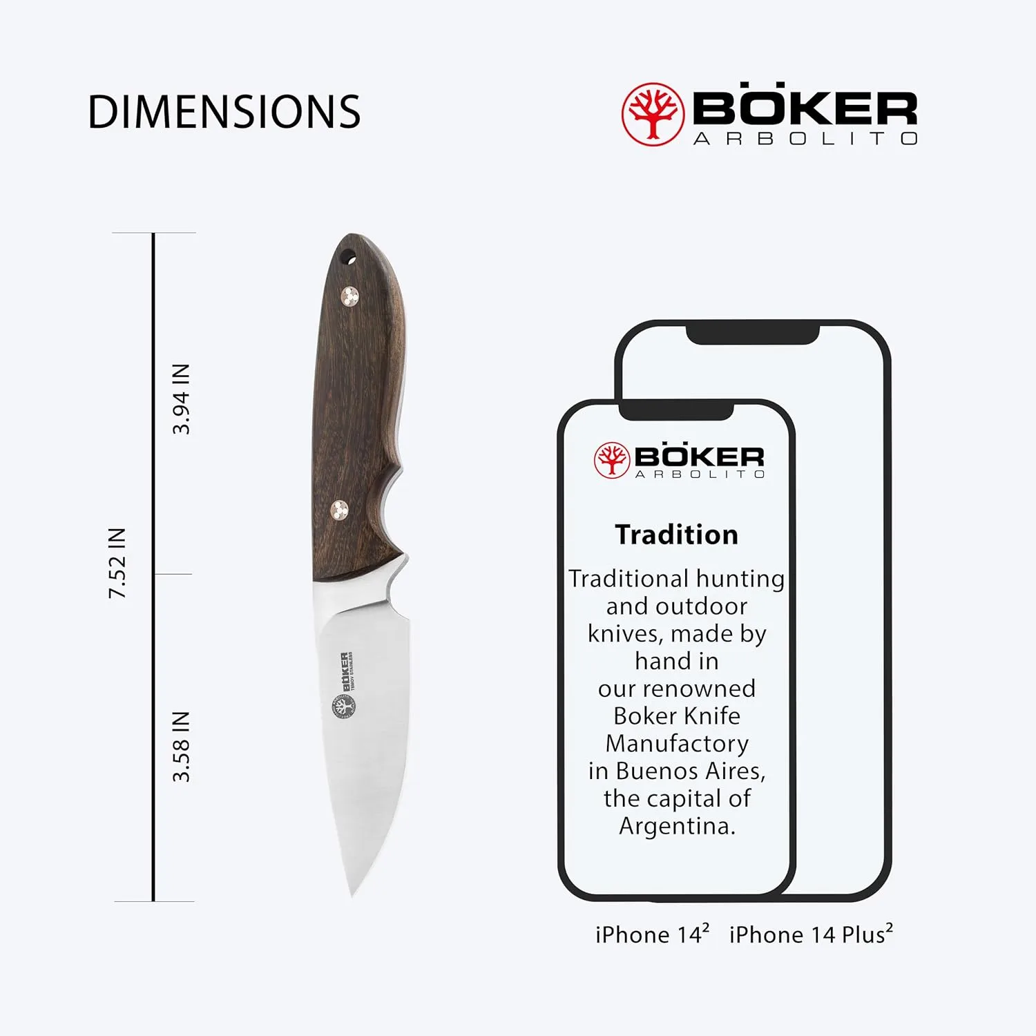 BOKER Arbolito Pine Creek Compact Hunting Knife