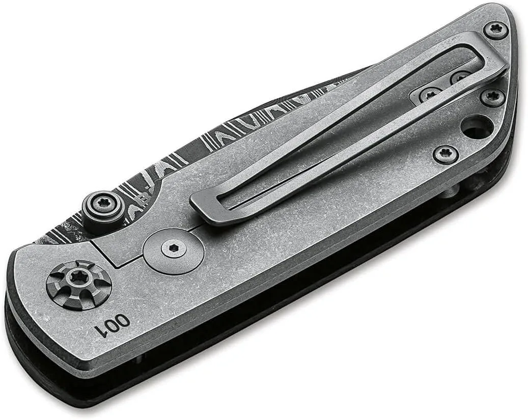 Böker Manukaftur Solingen M4 Sherman Damascus - Folding Collector's Pocket Knife Crafted from Recovered M4 Tank Materials