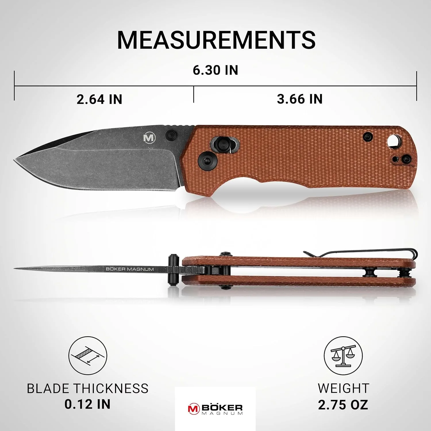 Böker MAGNUM Rockstub Brown Micarta -01SC710