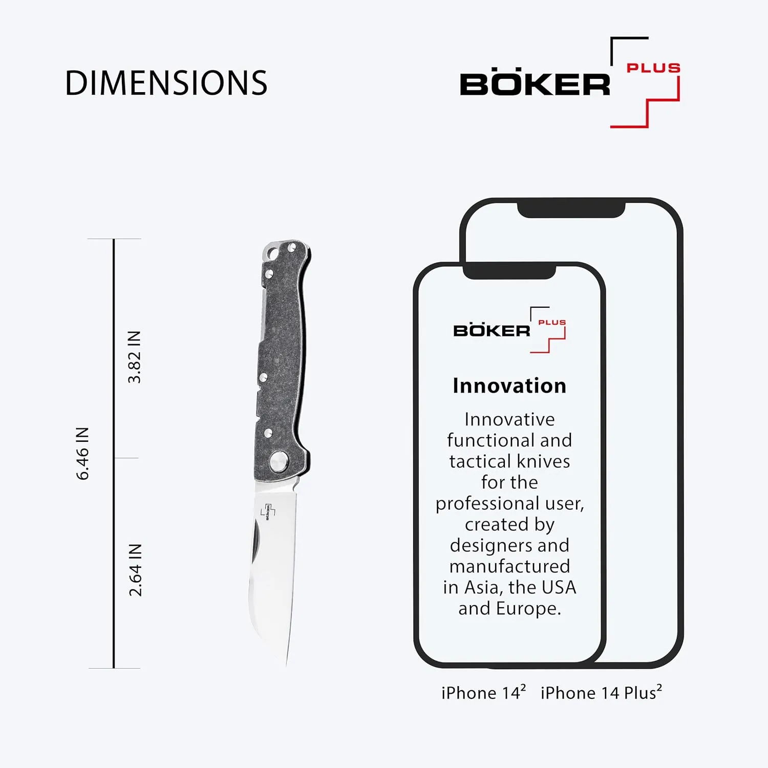 BÖKER PLUS® Atlas Backlock Sheepfoot Pocket Knife - Two-handed full metal folding knife with D2 Sheepfoot blade