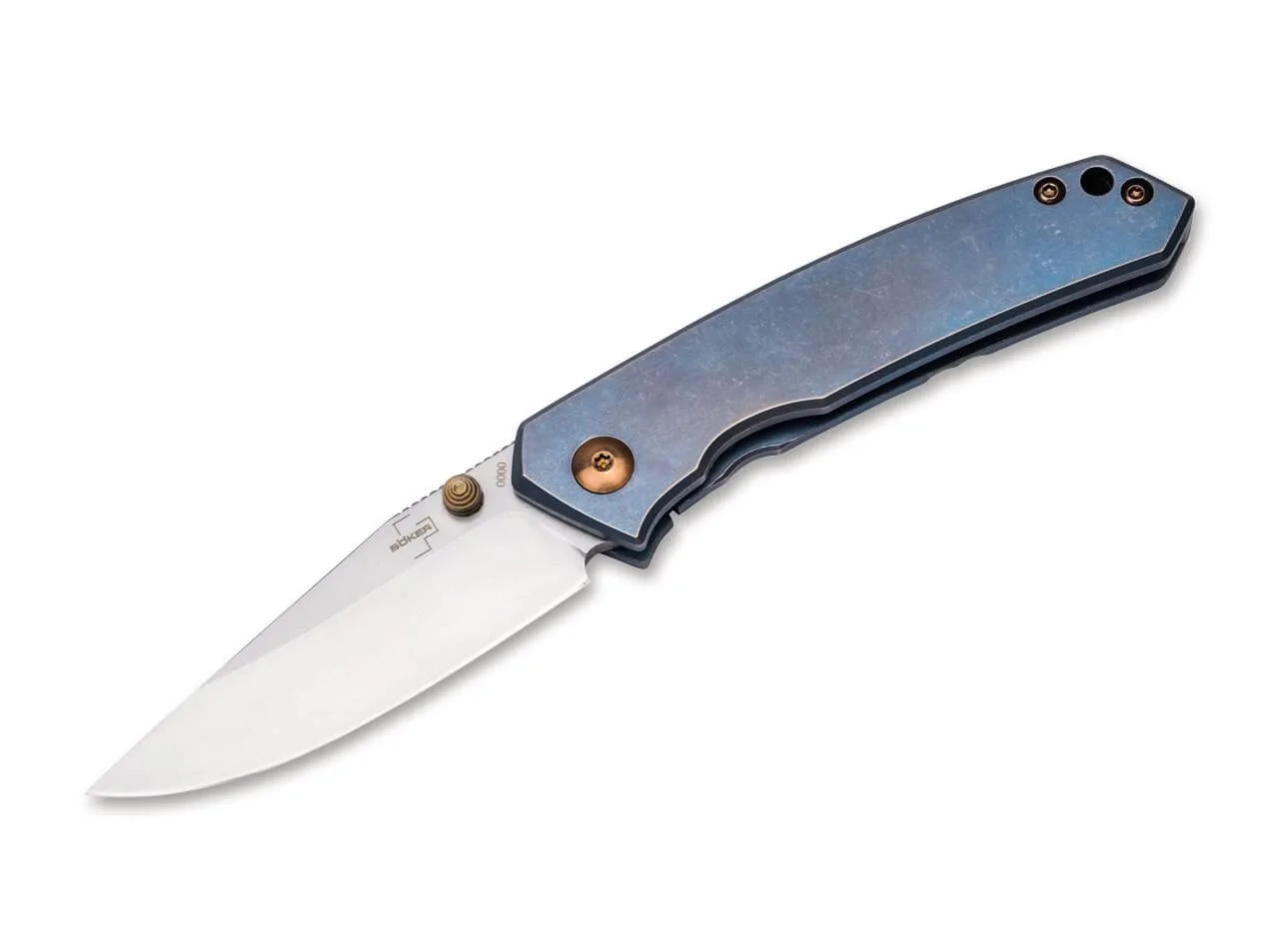BÖKER PLUS Canoe - pocket knife with titanium handle scales - folding knife with CPM-S-35VN blade - small knife with clip