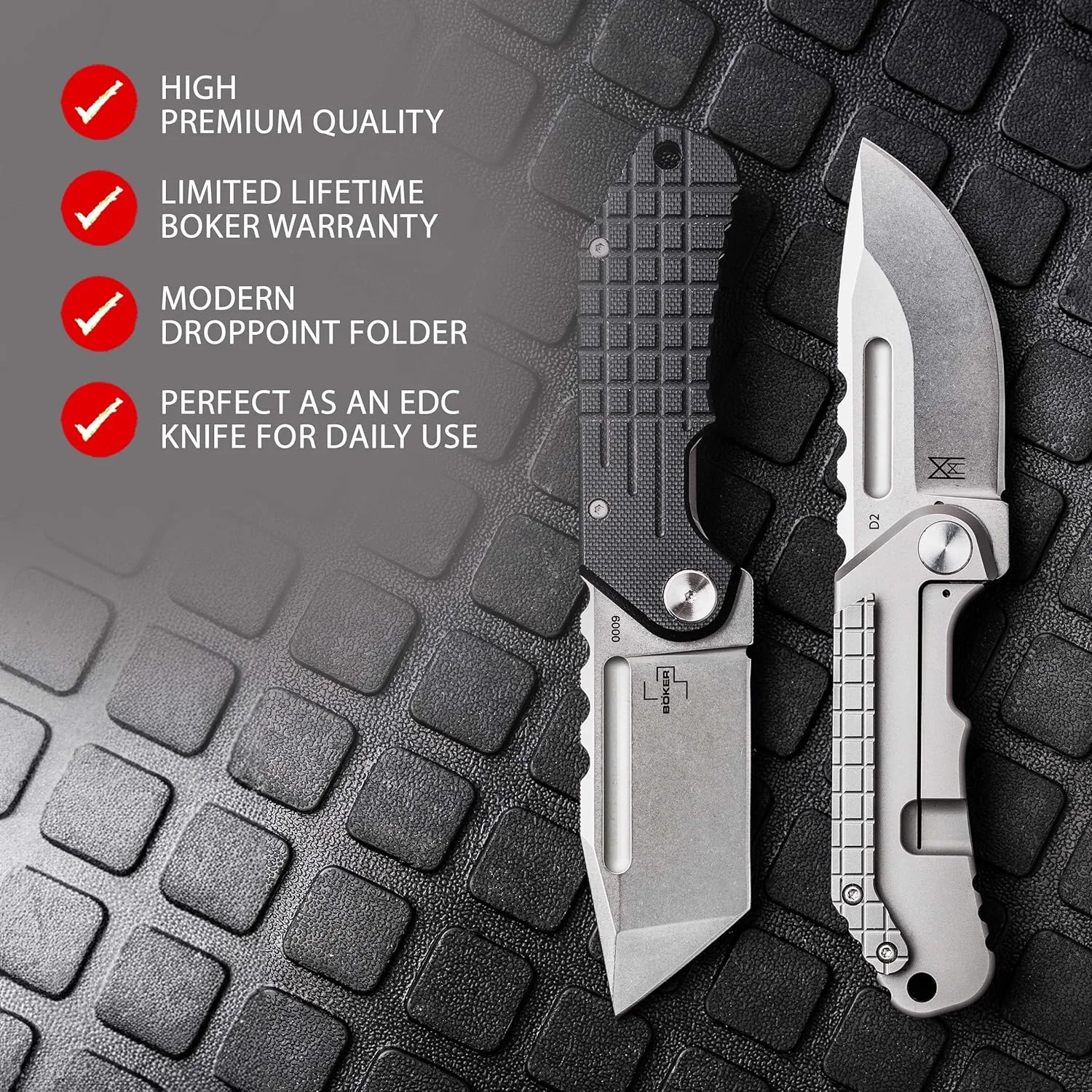 BÖKER PLUS® Cataclyst Damascus pocket knife - EDC Flipper Knife with Damascus blade 110 layers