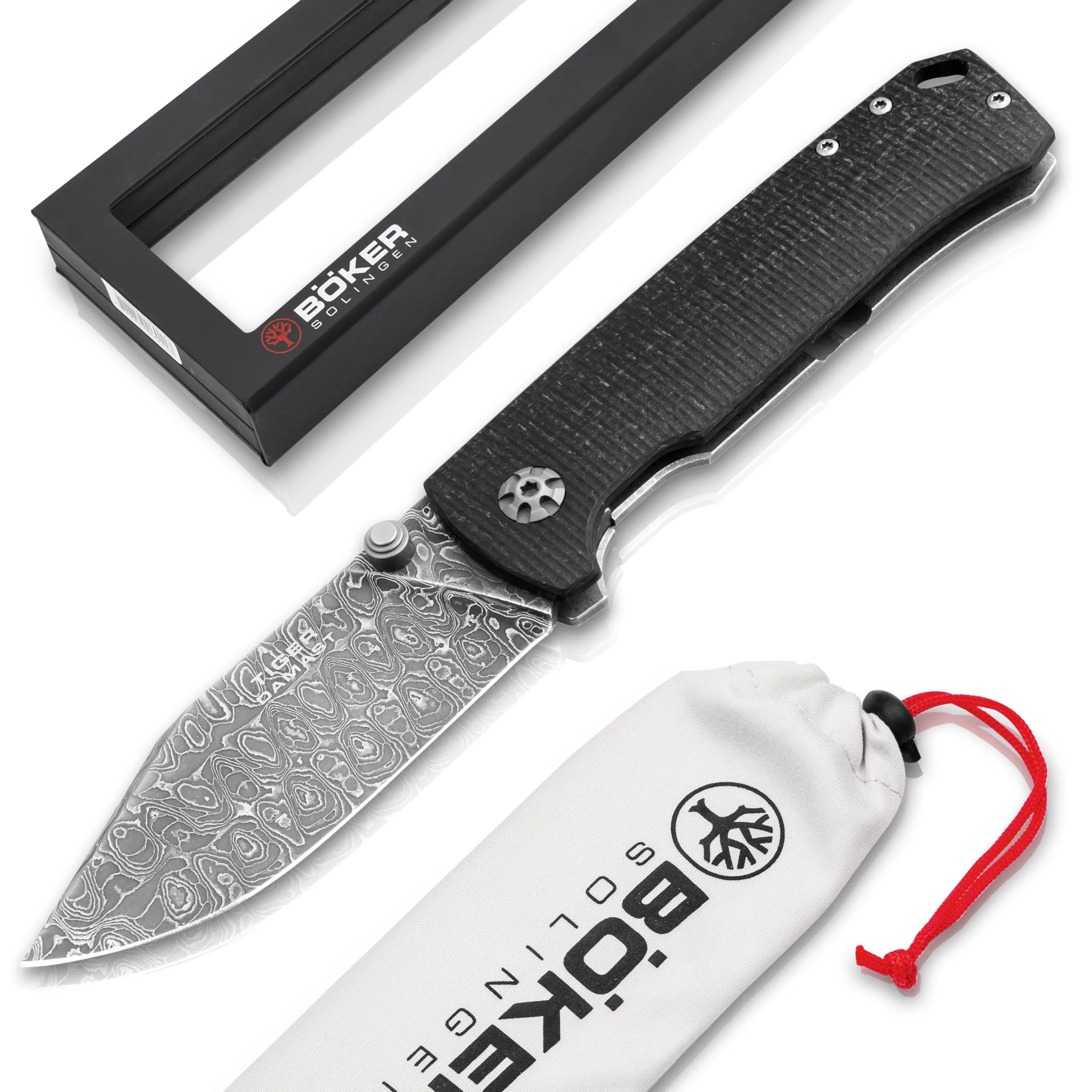 Böker SOLINGEN® Tiger Damascus collector's knife - Damascus folding pocket knife