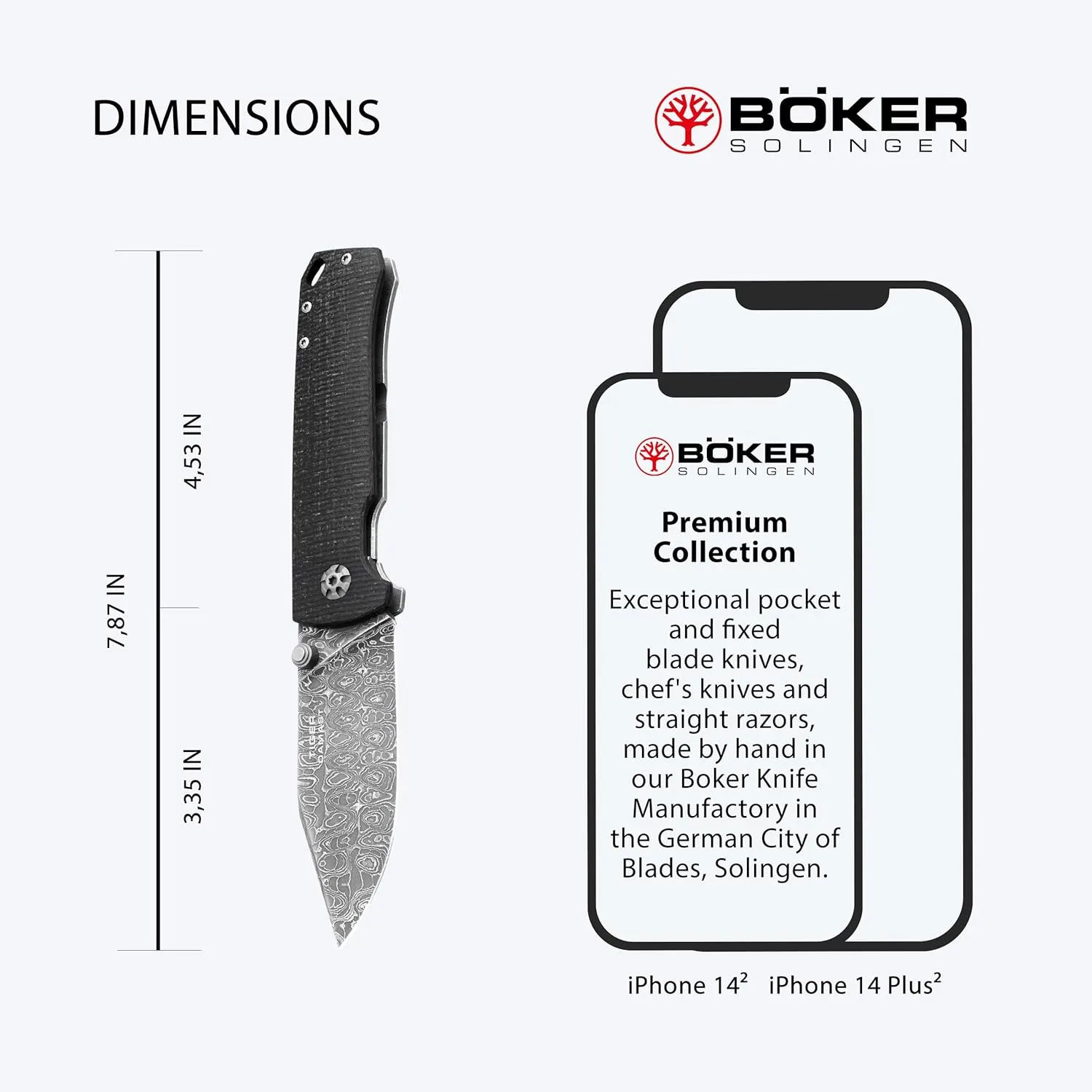 Böker SOLINGEN® Tiger Damascus collector's knife - Damascus folding pocket knife