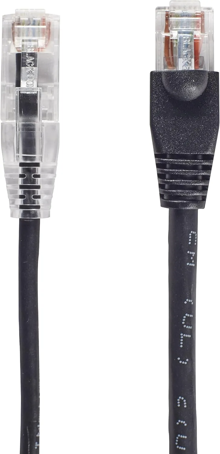BLACK BOX Slim-Net 28-AWG CAT6A 500-MHz Ethernet Patch Cable - 5 ft, Black