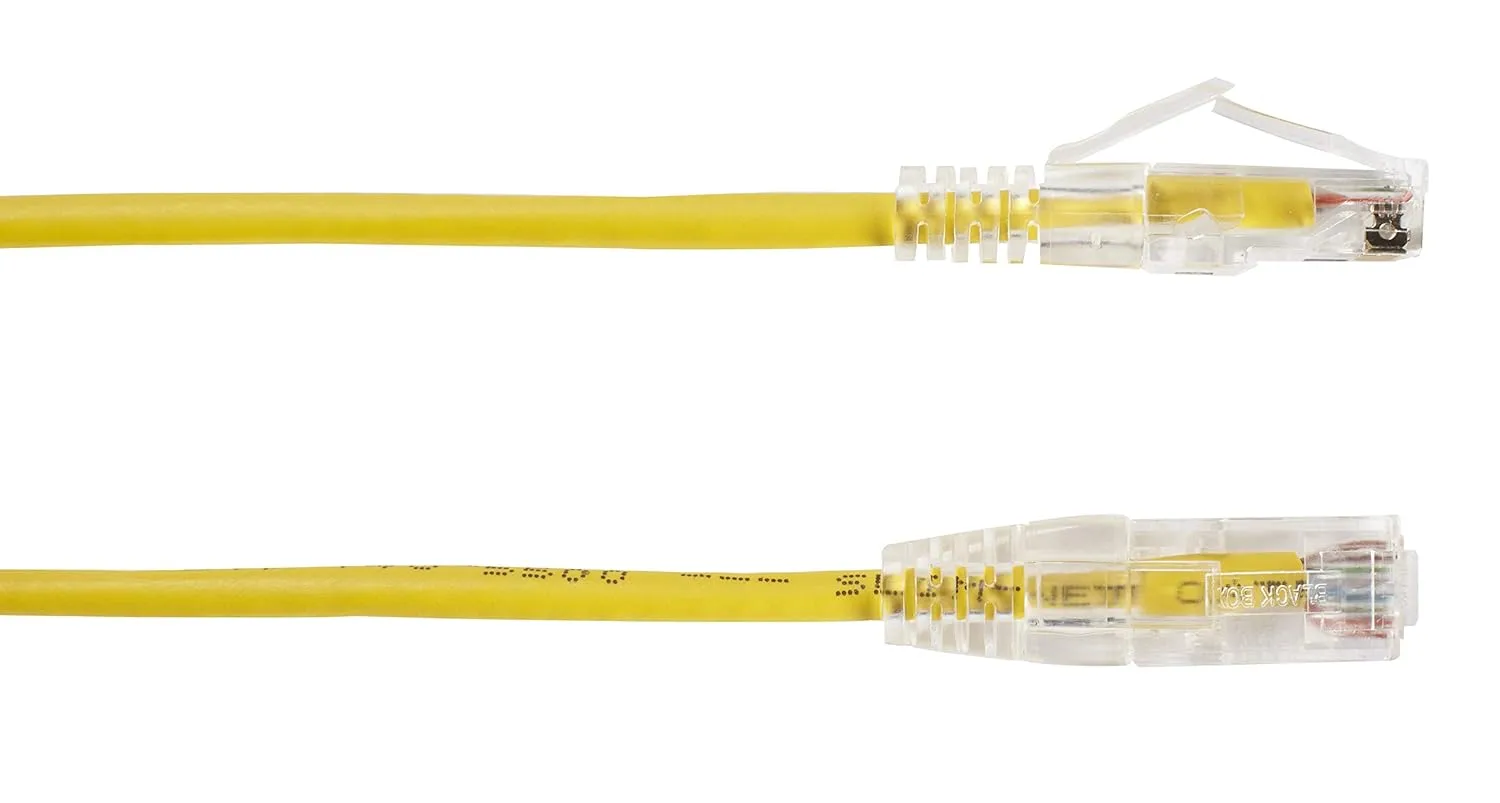 10Ft Yellow Cat6a Slim 28Awg Pa