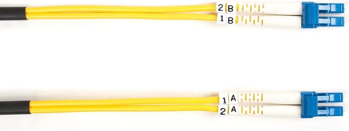 OS2 9/125 Singlemode Fiber Optic Patch Cable, LC to LC, 2M, Yellow - Black Box