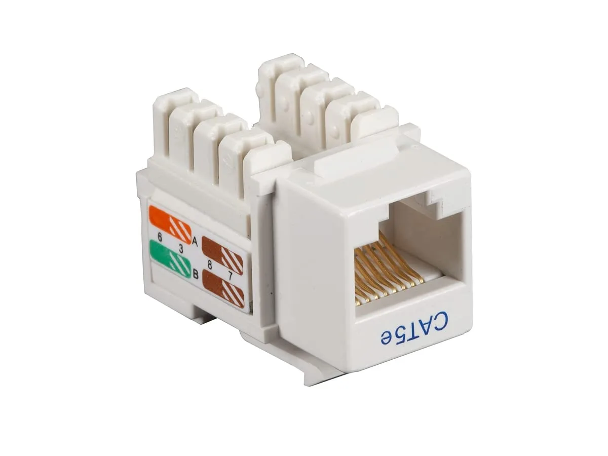 Black Box Connect CAT5e Keystone Jack - Unshielded, RJ45, White