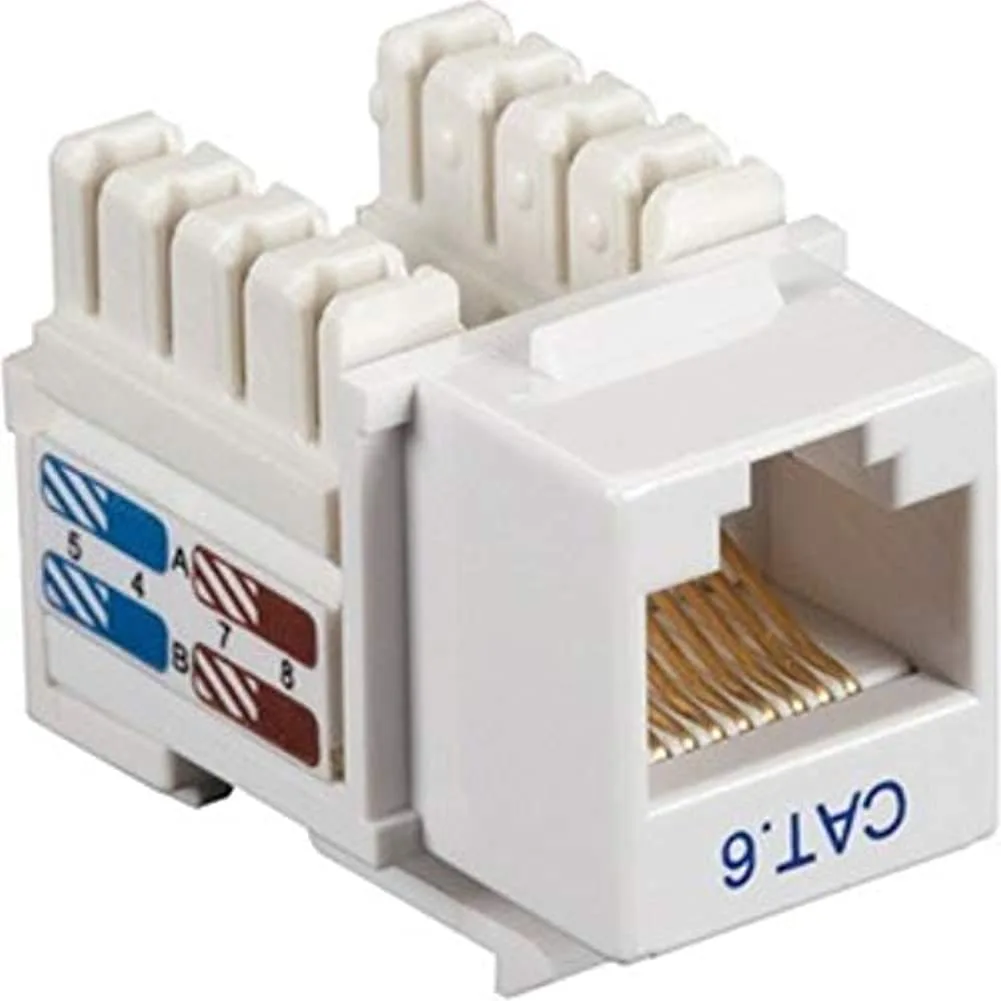 Black Box CAT6 RJ45 Keystone Jack - Unshielded, White