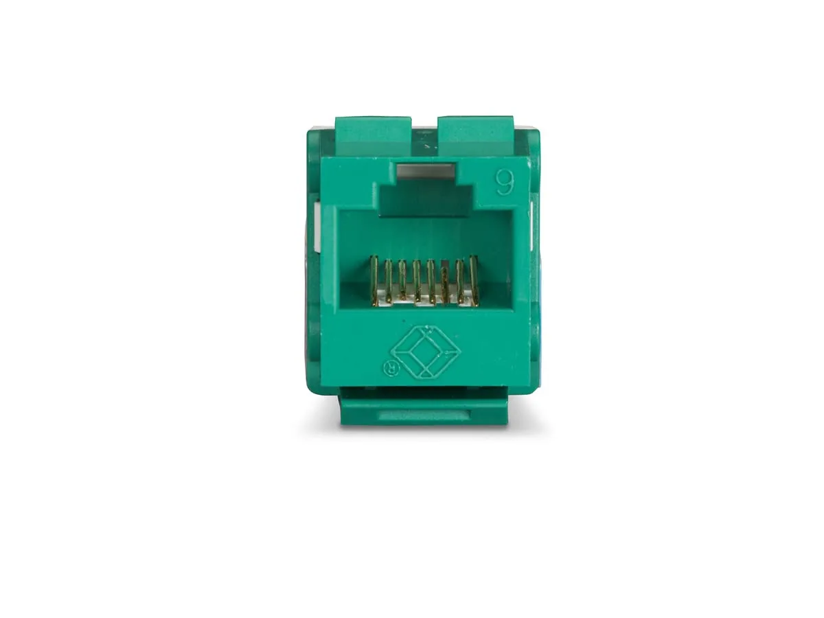 Black Box Green Unshielded CAT6 Keystone Jack, 110 Punchdown, TAA