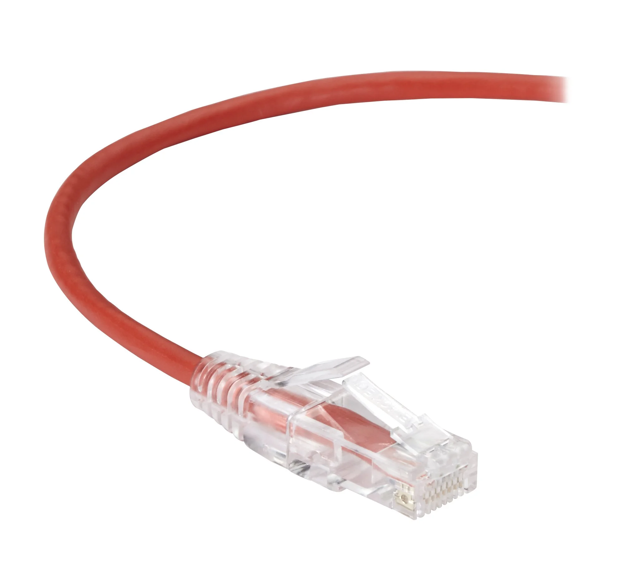 Black Box Slim-Net Cat6A 7ft Red 28-AWG Patch Cable
