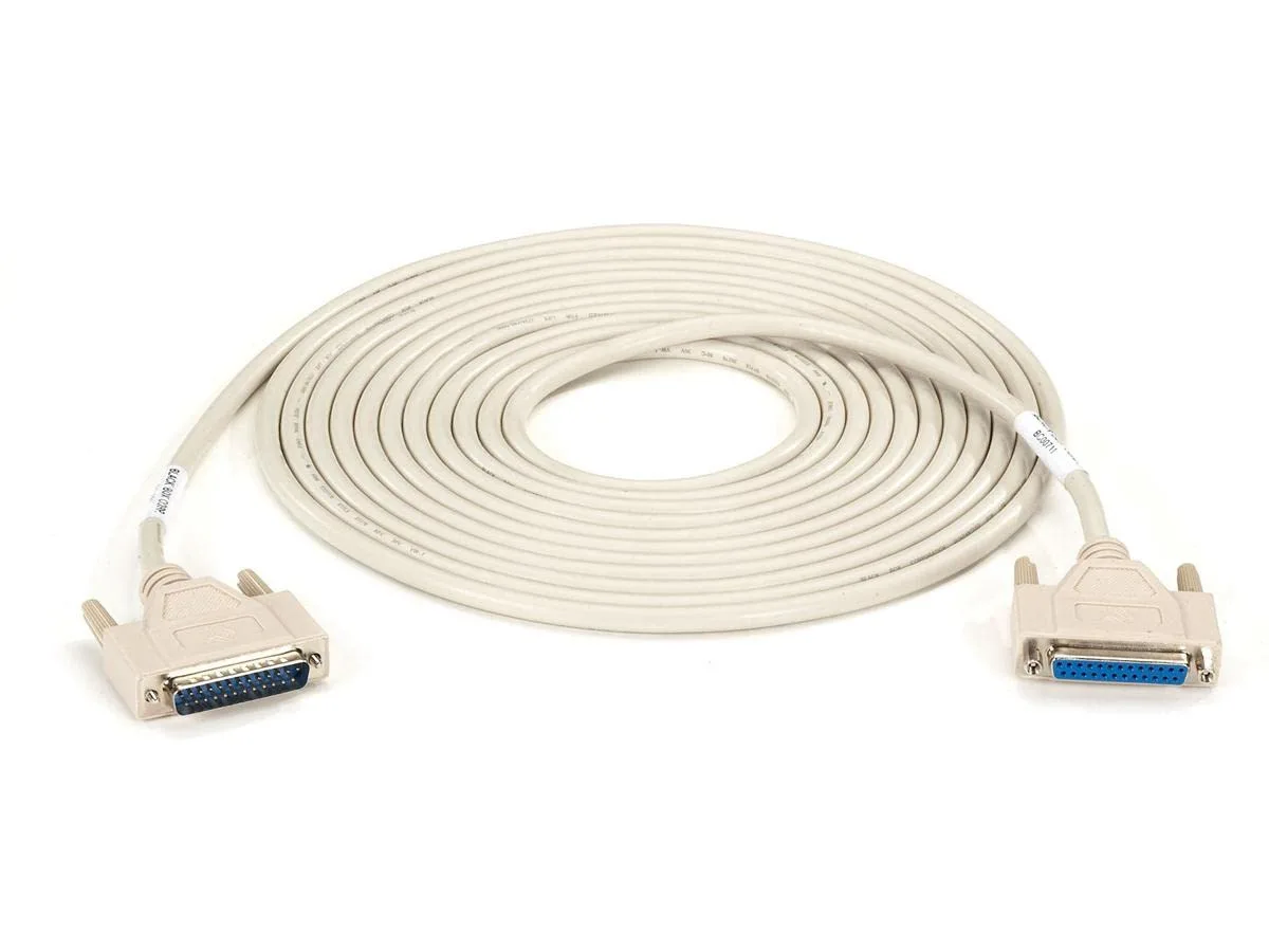 Black Box Serial/Parallel Cable - DB-25 (M) to DB-25 (F) - 19.7 ft - Molded, thumbscrews