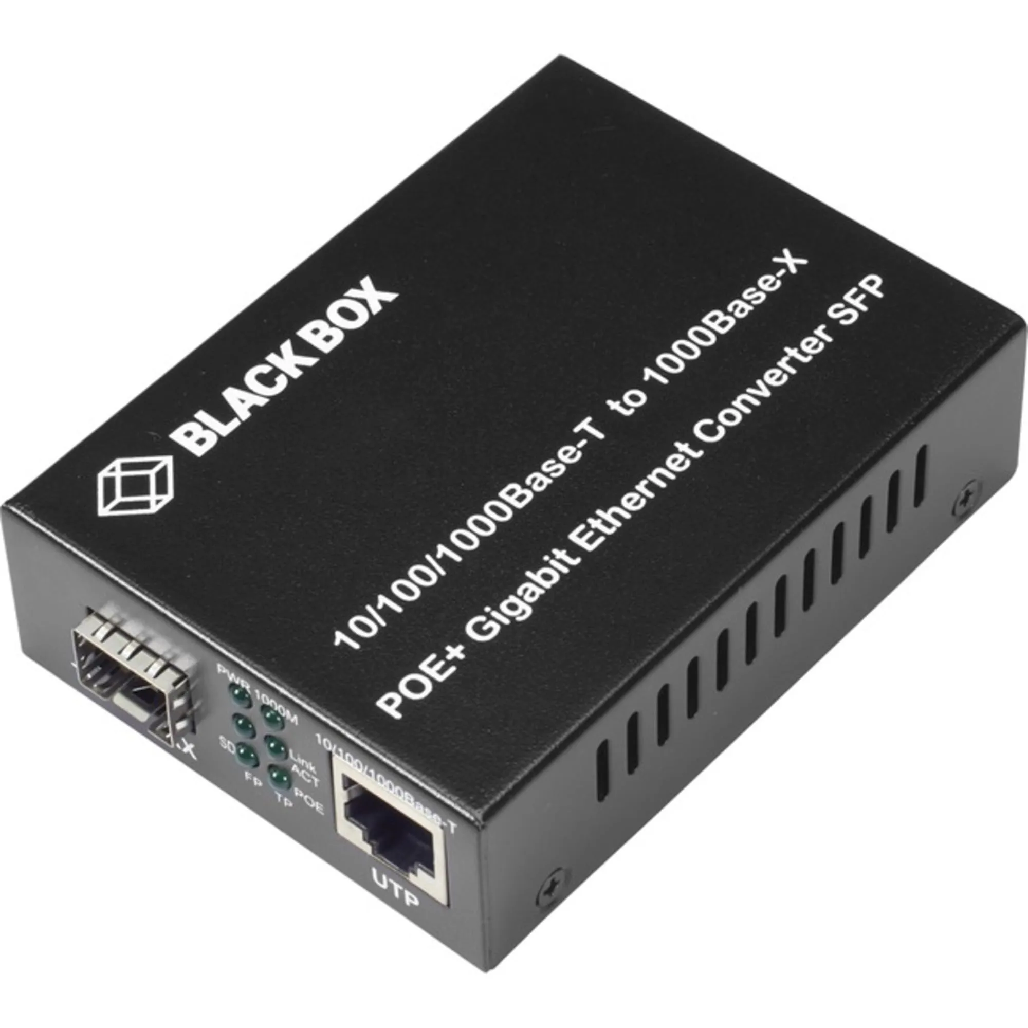 Black Box LGC215A-R2 Gigabit PoE+ Media Converter - 10/100/1000 to 1000BASE-X