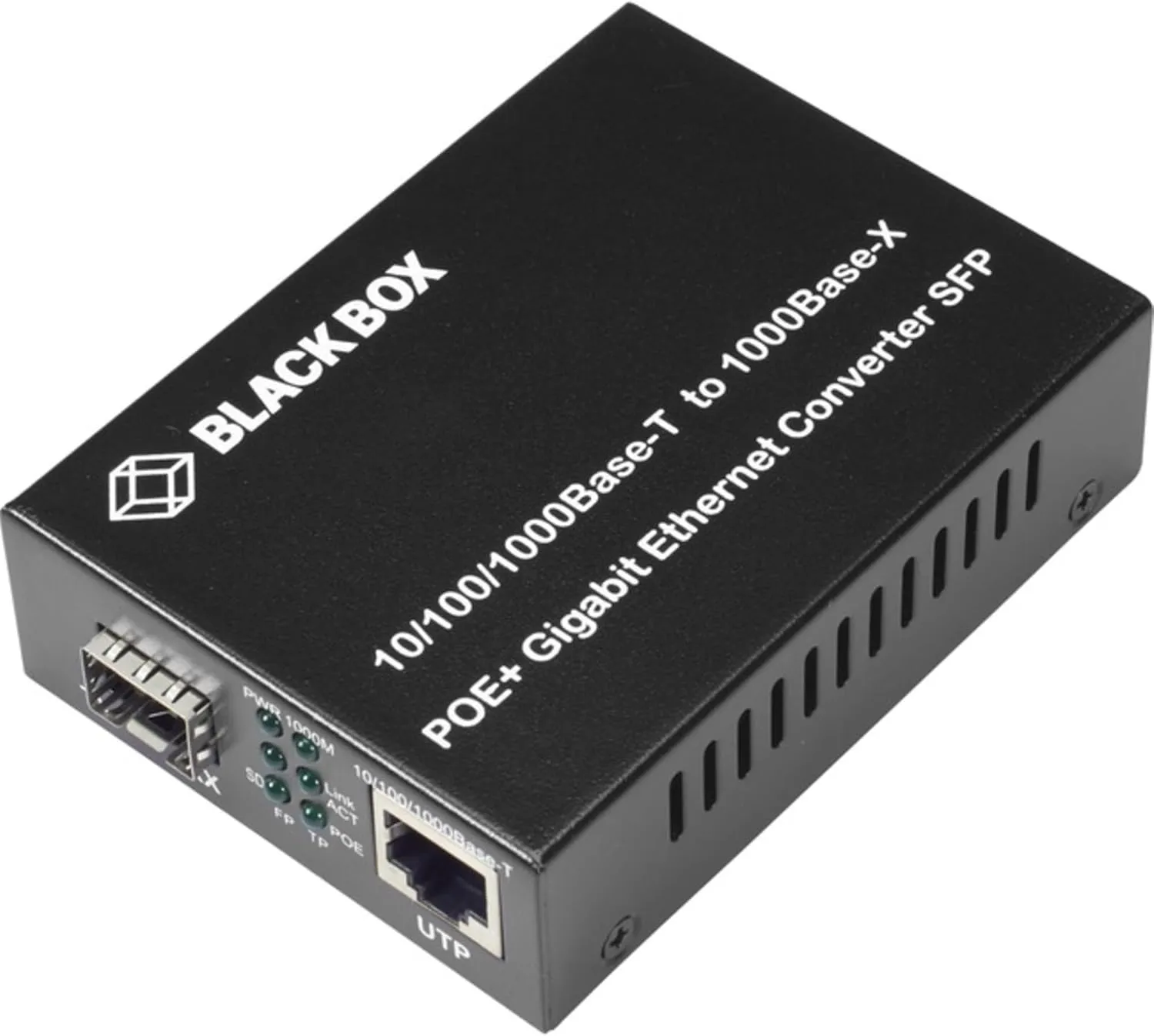 Black Box LGC215A-R2 Gigabit PoE+ Media Converter - 10/100/1000 to 1000BASE-X