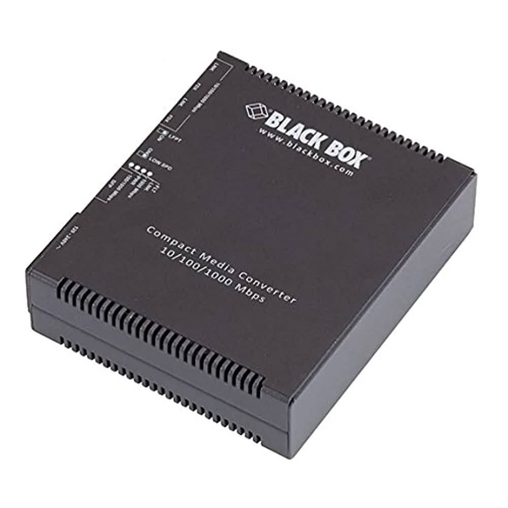 Black Box Compact Media Converter - 2-Port 10/100/1000-Mbps Copper, 1-Port 100/1000-Mbps SFP