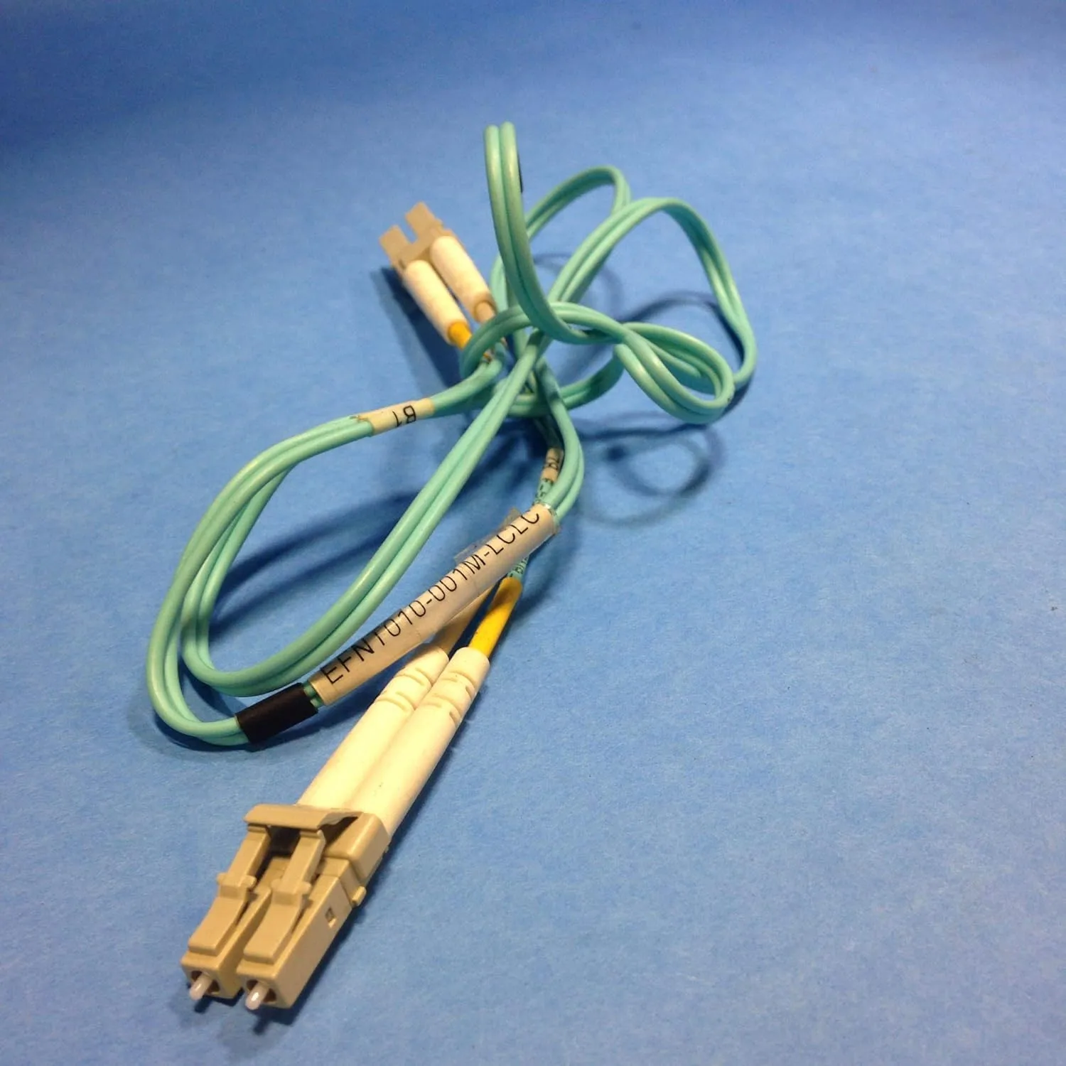 Black Box EFNT010-001M-LCLC OM3 50/125 Multimode LC-LC Fiber Patch Cable, Aqua, 1 m