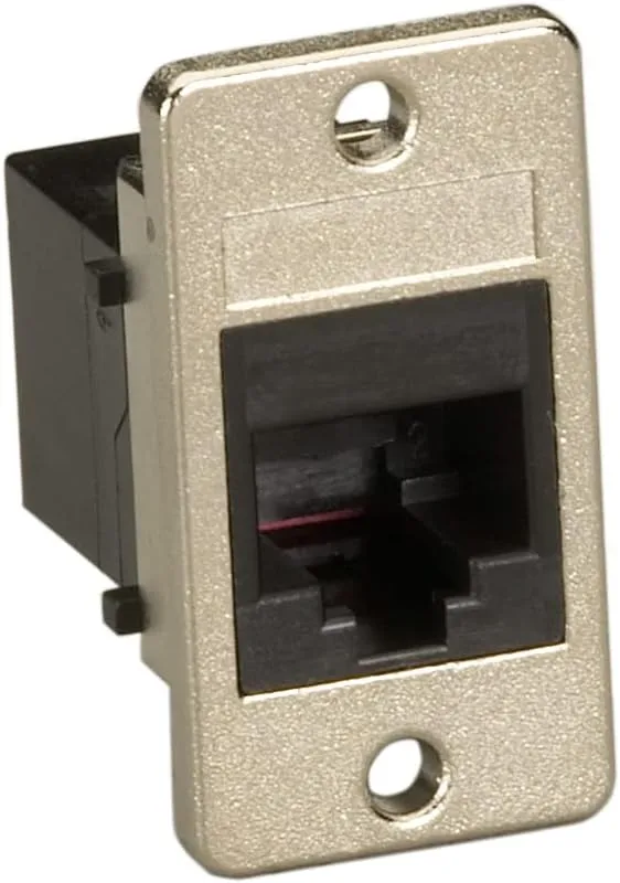 Black Box Panel-Mount RJ45 Coupler, Unshielded, 8-Wire, Black (FMT1081)