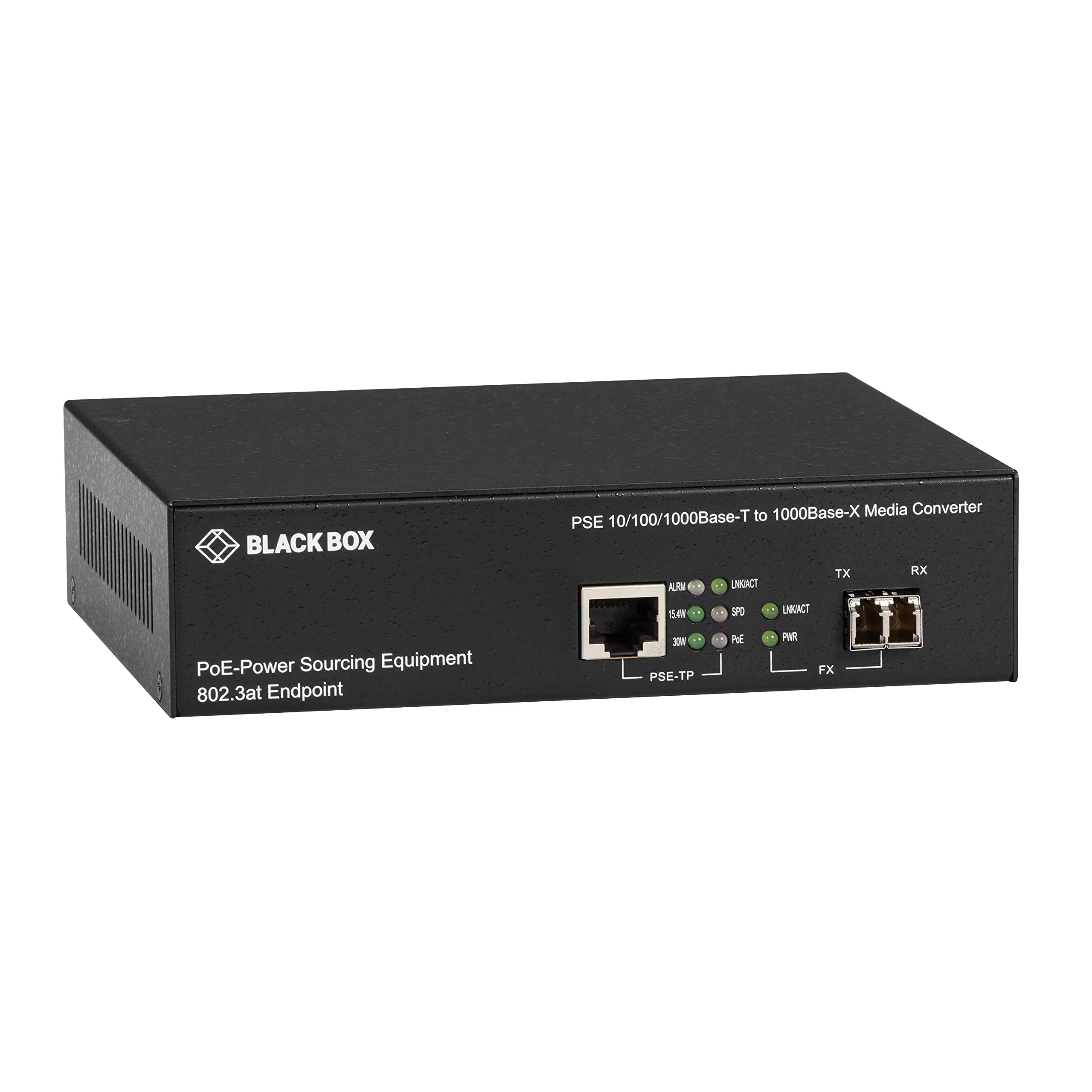 Black Box Gb PoE MED Conv 10/100/1000Mb COP to 1000Mb MM FBR 850nm 500m LC