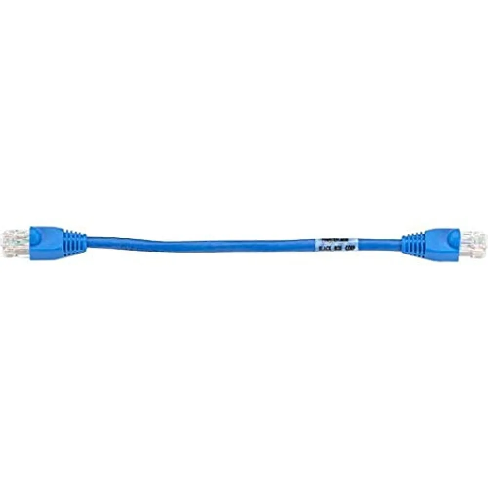 Black Box SpaceGAIN CAT6 Reduced-Length Patch Cable, Blue - Category 6 Network Cable for Patch Panel, Switch