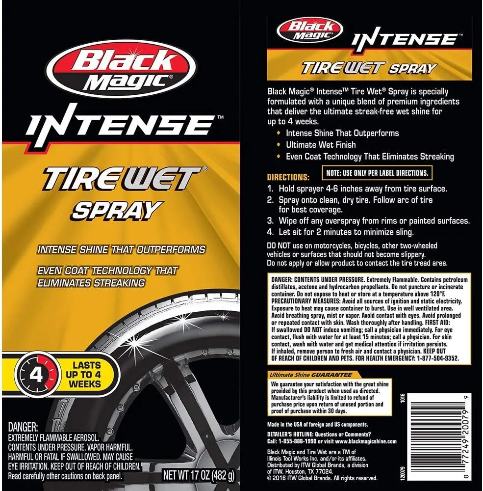 Black Magic 120079 Intense Tire Wet, 17 oz. (Pack of 4) 4-Pack