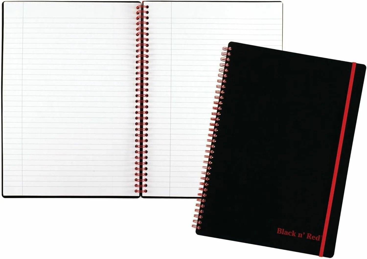 Black n' Red Notebook, Business Journal, Optik Paper, Wirebound, 70 Sheets, Ruled, SCRIBZEE-compatible