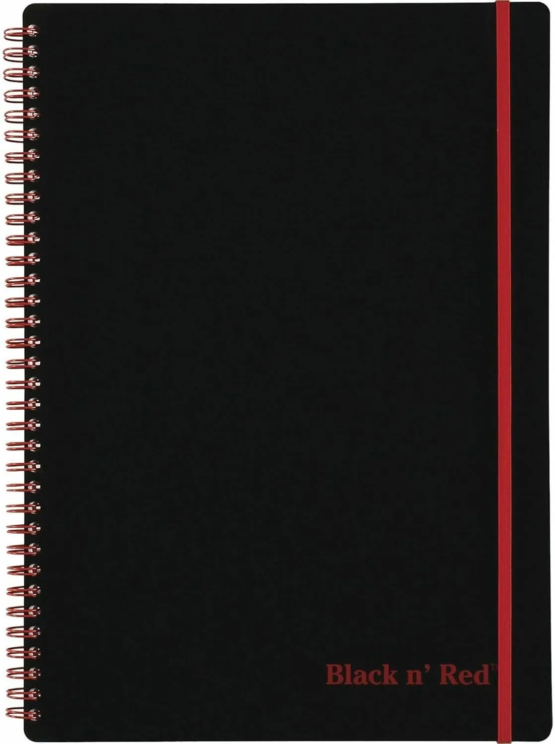 Black n' Red Notebook, Business Journal, Optik Paper, Wirebound, 70 Sheets, Ruled, SCRIBZEE-compatible