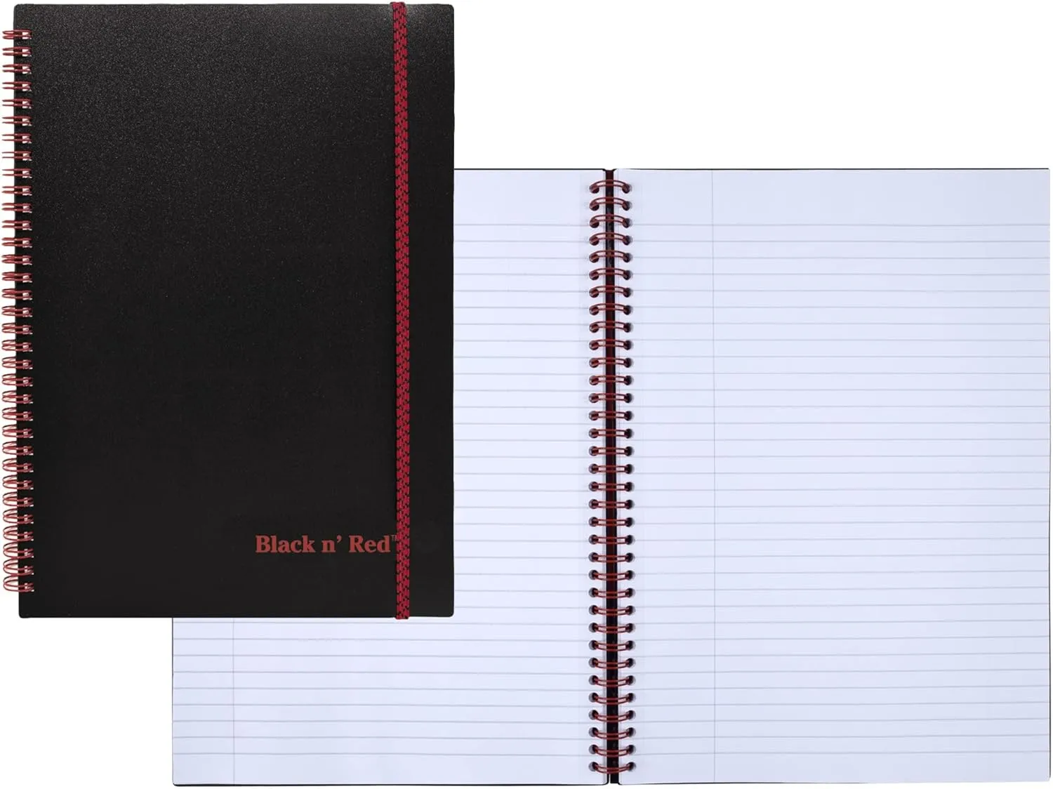 Black n' Red Notebook, Business Journal, Optik Paper, Wirebound, 70 Sheets, Ruled, SCRIBZEE-compatible