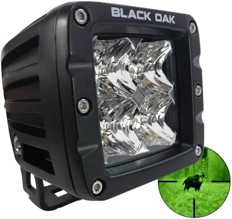 Black Oak Pro Series 3.0 2" 940nm Infrared Pod Light - Flood Optics - Black Housing
