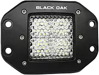 Black Oak 2" Flush Mount LED Pod Light - Flood Optics - Black Housing - Pro Series 3.0