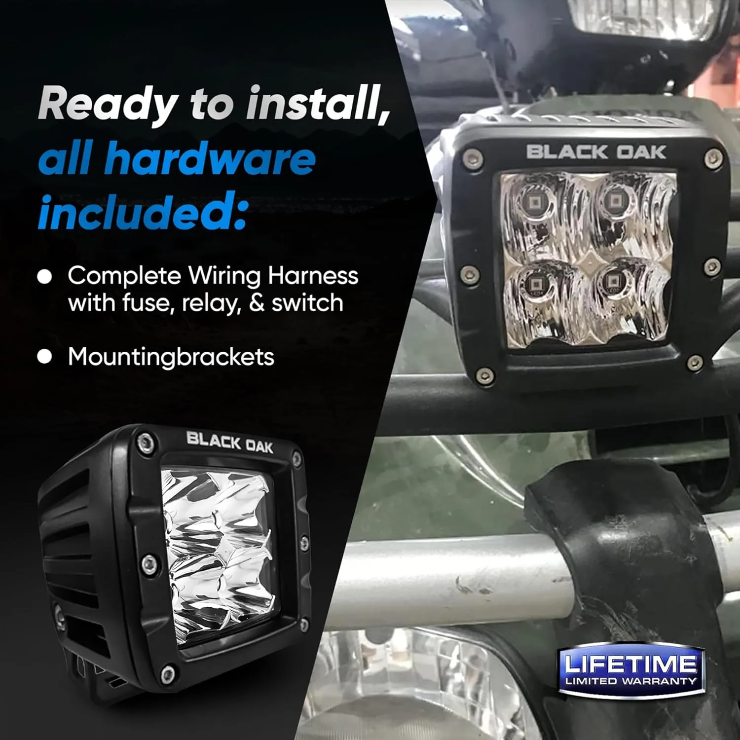 Black Oak Vehicle Infrared LED POD Light - Tactical LED Light POD Off Road Hunting for Night Vision 2 Inch