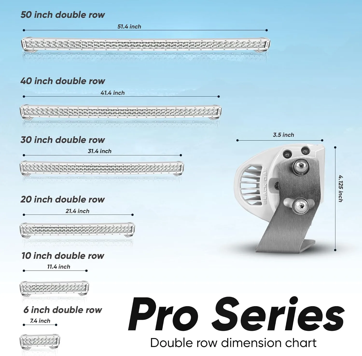 BLACK OAK Pro Series 3.0 Curved Double Row LED Light Bar - Combo Optics, IP69K