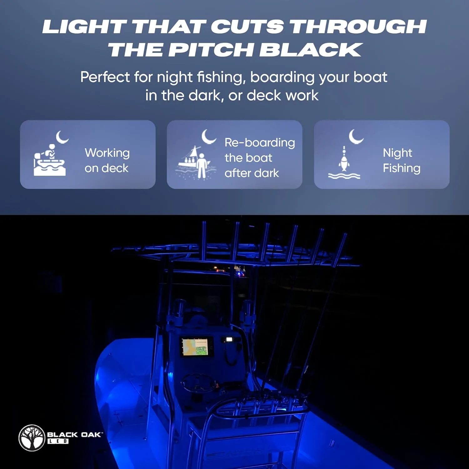 BLACK OAK LED Marine Accent Rock Light - Dimmable LED Boat Light