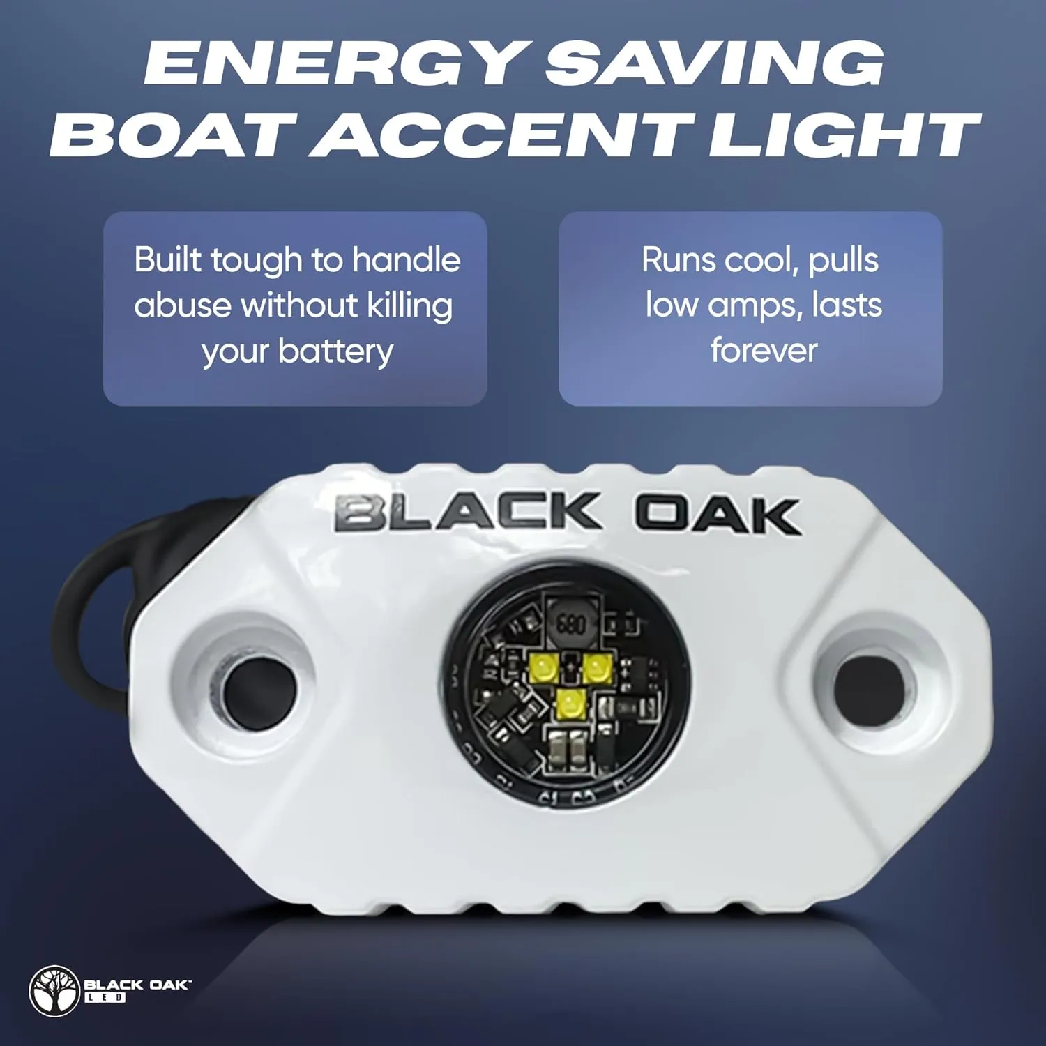 BLACK OAK LED Marine Accent Rock Light - Dimmable LED Boat Light