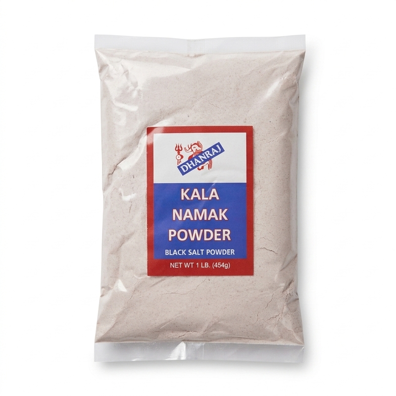 1lb Black Salt; fine pinkish-grey Kala Namak powder for vegan recipes and tangy Indian chaat