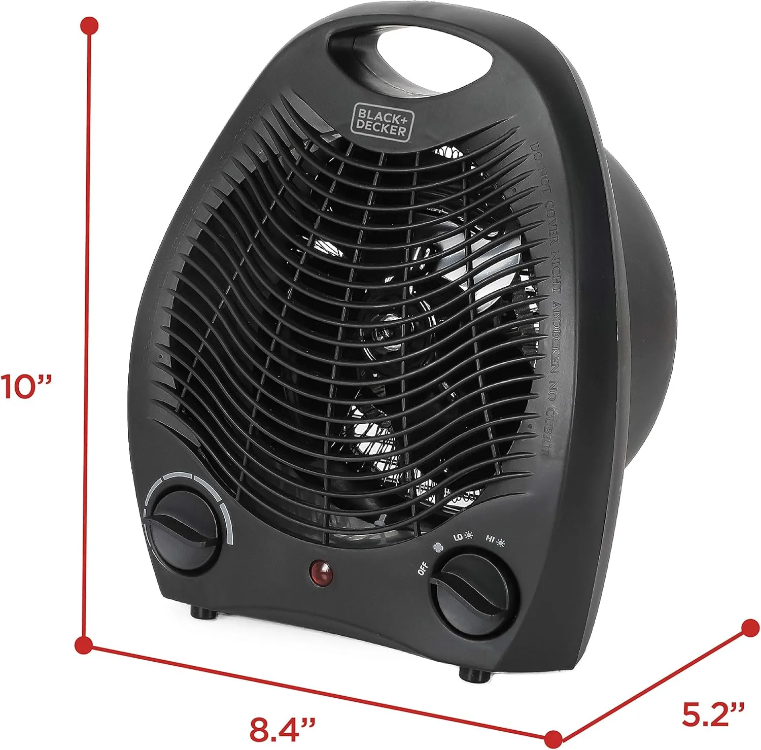 BLACK+DECKER Lightweight Space Heater for Indoor Use, 1500W Infrared Heater with Overheat Protection Black Heater