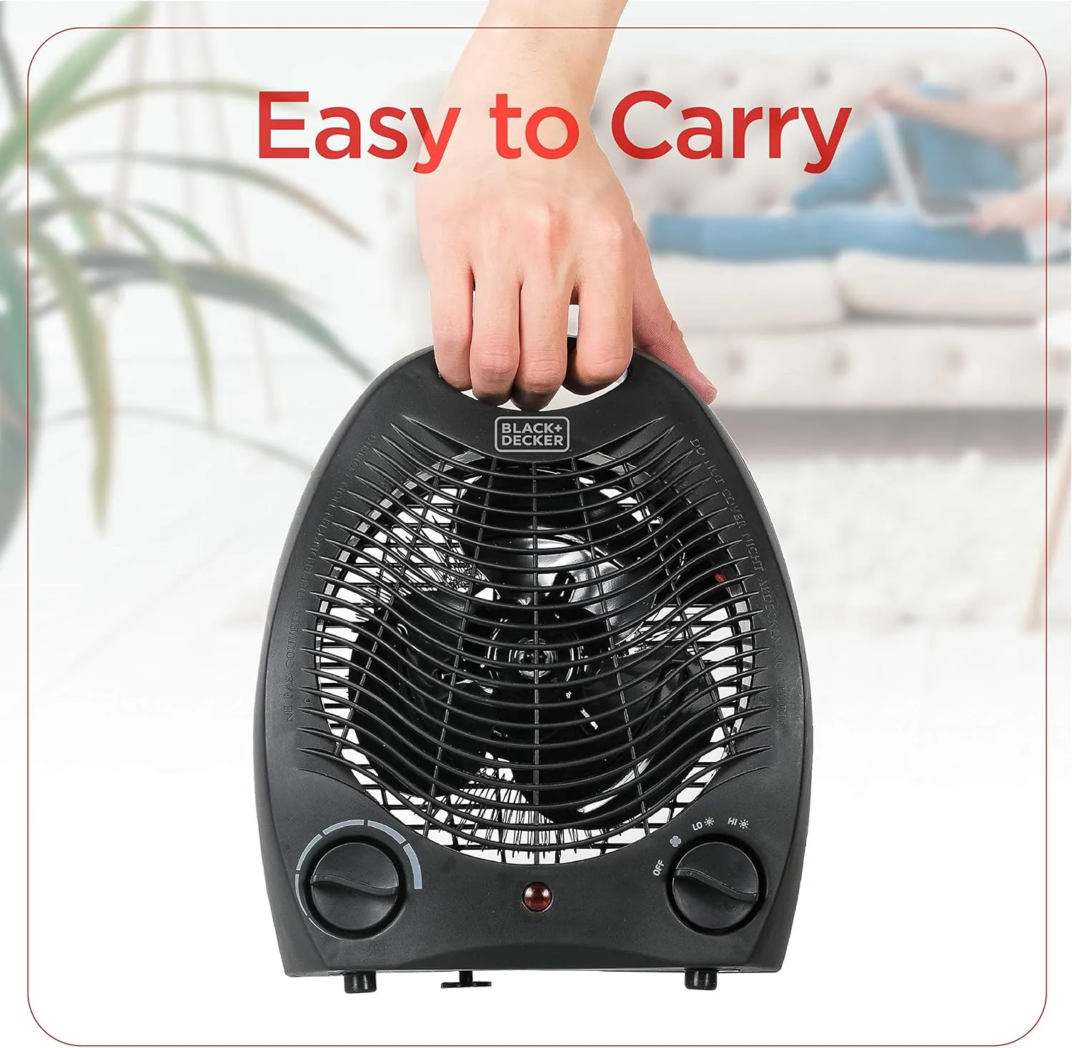 BLACK+DECKER Lightweight Space Heater for Indoor Use, 1500W Infrared Heater with Overheat Protection Black Heater